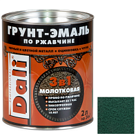 Грунт-эмаль по ржавчине Dali 3 в 1 молотковая зелёная 2 л