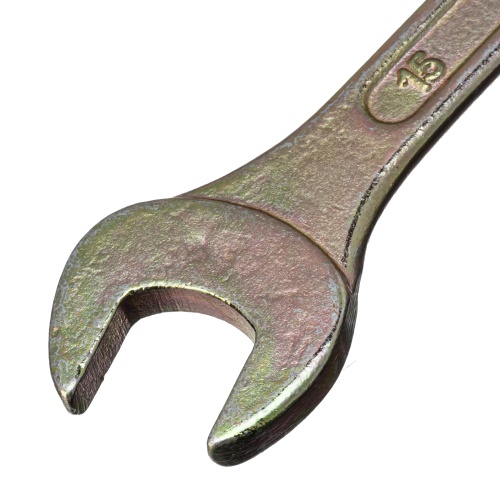 Ключ рожковый, 14 х 15 мм, желтый цинк Сибртех фото 3