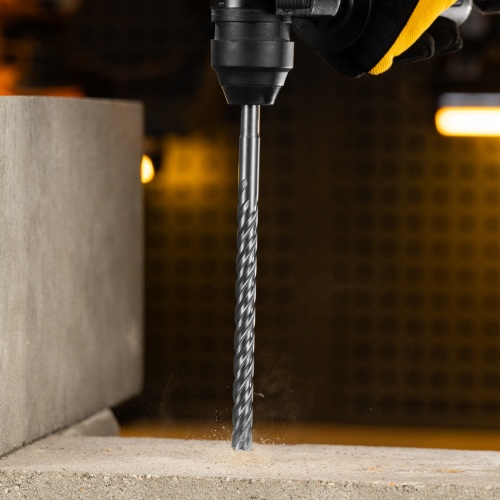 Бур по бетону, цельная крестовая пластина, 12x265 мм, SDS PLUS Denzel фото 10