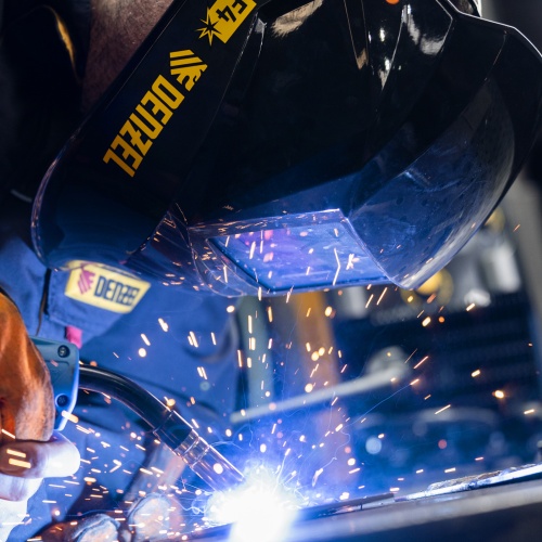 Щиток защитный лицевой (маска сварщика) F4, см. окно 90х35, DIN4/9-13// Denzel фото 17