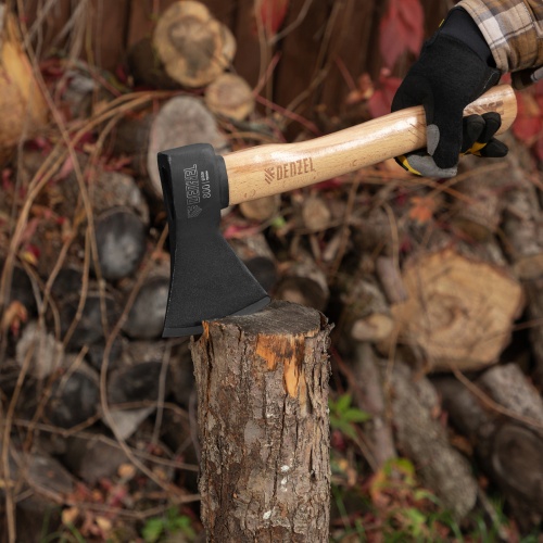 Топор, 800 г, кованый, буковое топорище Denzel фото 9