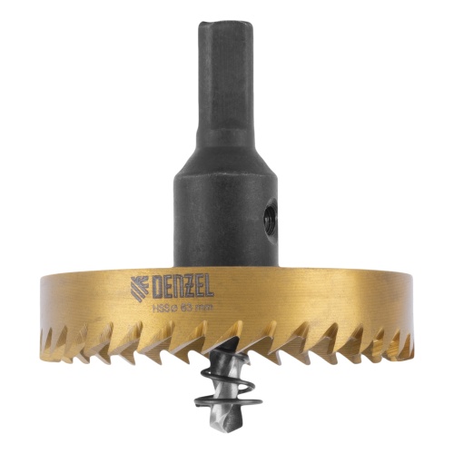 Коронка по металлу HSS, 63 мм, нитридтитановое покрытие Denzel фото 4