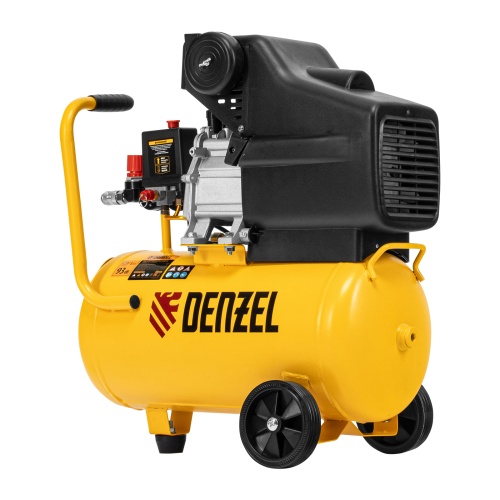 Компрессор воздушный DC1500/24, прямой привод, 1.5 кВт, 24 литра, 220 л/мин Denzel фото 3