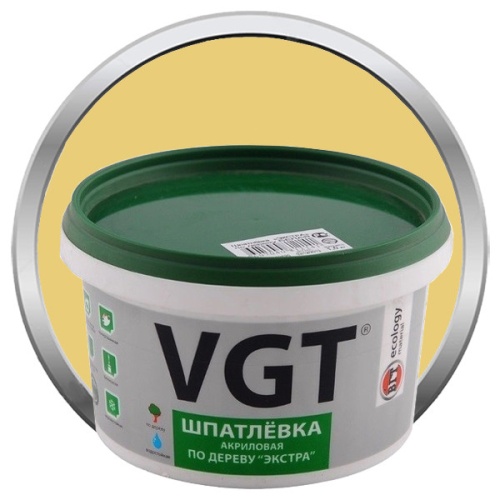 Шпатлевка акриловая по дереву VGT Экстра Сосна 1 кг Шпатлевка акриловая по дереву VGT Экстра Сосна 1 кг